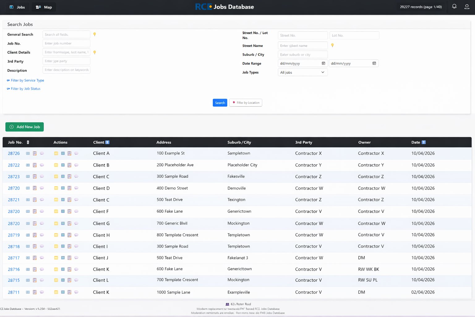 Job management interface