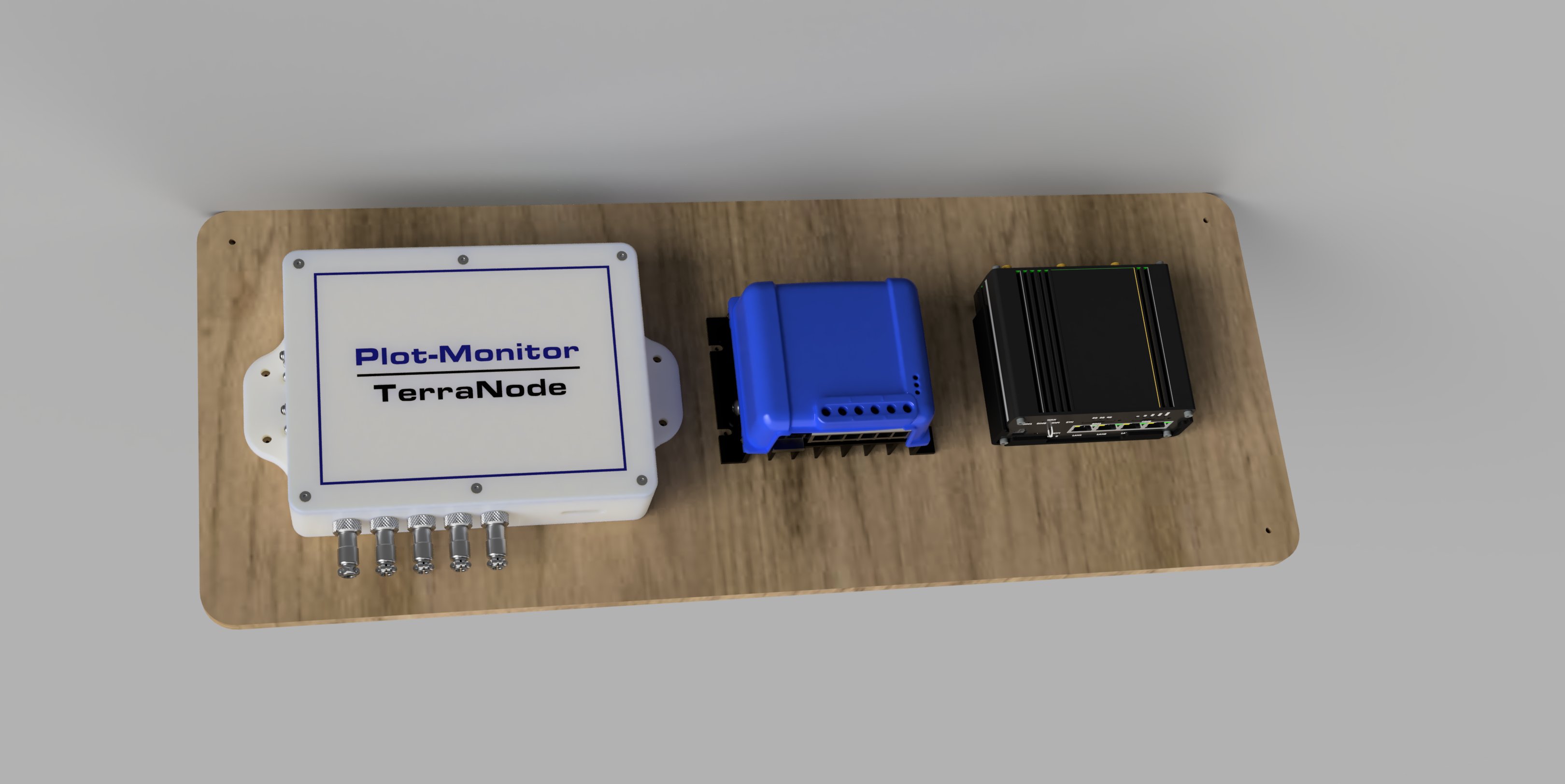 TerraNode system layout — controller, MPPT, 4G modem